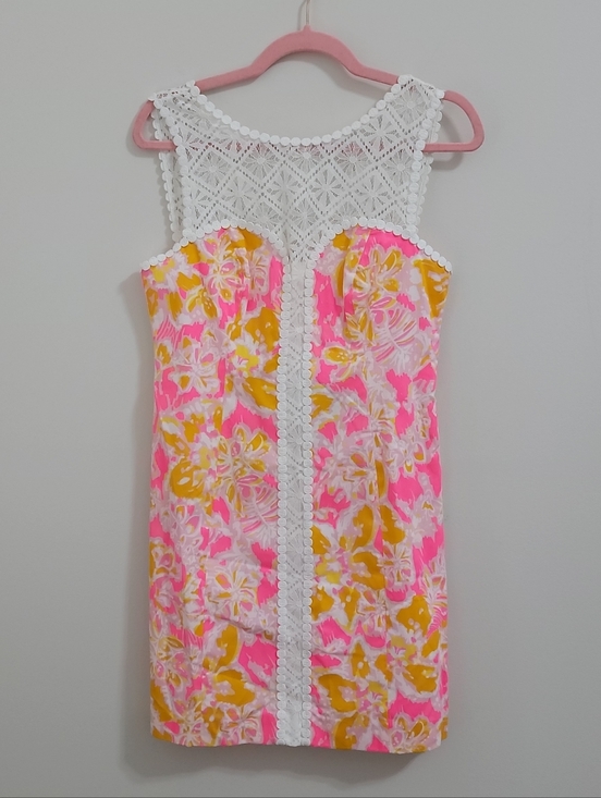 Lilly Pulitzer Dresses & Skirts - Lilly Pulitzer Pink, Yellow & White Floral Shift Dress